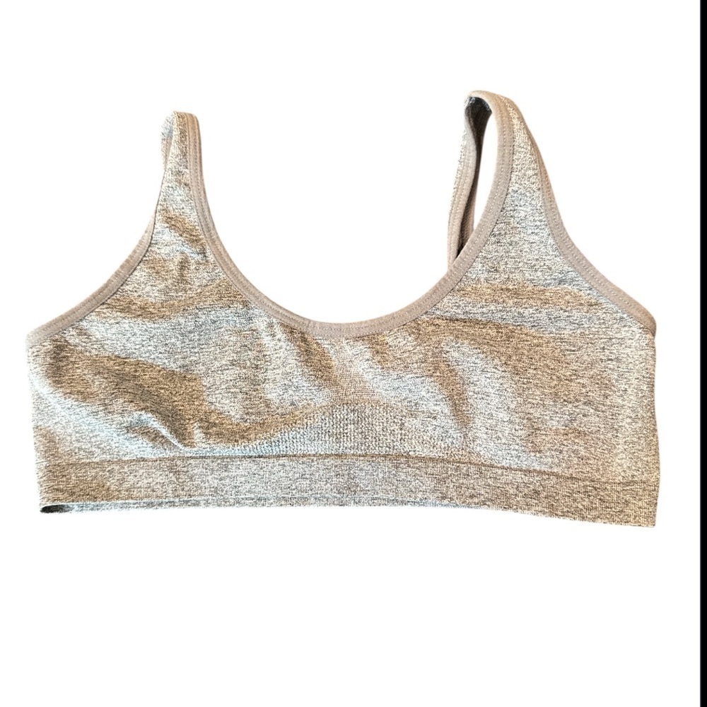🟡 Hanes Light Gray Sports Bra Size Large - Picture 1 of 3
